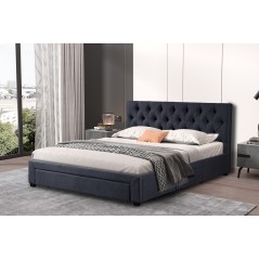 LIT 'SELENA' 160X200 AVEC SOMMIER GRIS