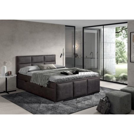 Boxspring Amelia 140/200cm tissus éléphant