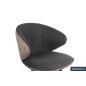 Chaise 'Daisia' Tissus Gris Dos PU Brun