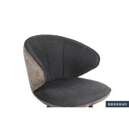 Chaise 'Daisia' Tissus Gris Dos PU Brun