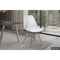 CHAISE 'RETRA' PP + PU BLANC