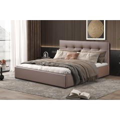 LIT 'PORTO' 160X200 AVEC SOMMIER PU TAUPE