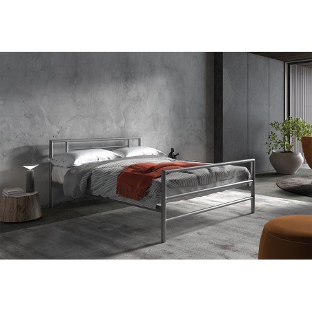 LIT 'SANDRO' 140X200 AVEC SOMMIER GRIS