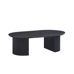 TABLE BASSE 'LAGOS' 120 CM OVALE DÉCOR BRUN FONCÉ