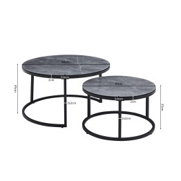TABLE BASSE 'BOSTON' DÉCOR VERRE MARBRE BLANC